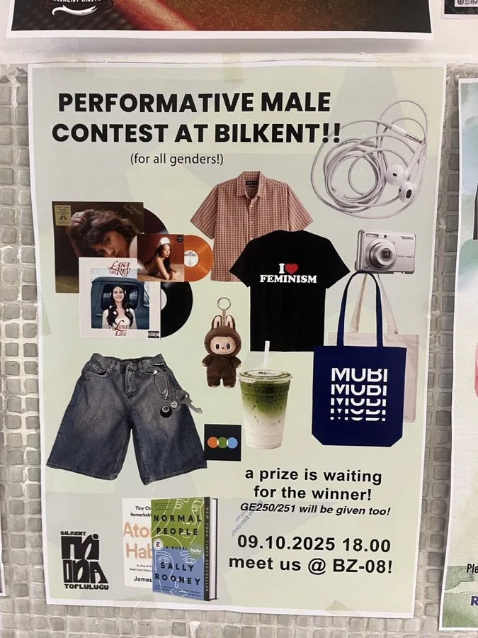 Bilkent'te düzenlenen Performative Male yarışması duyuru afişi.