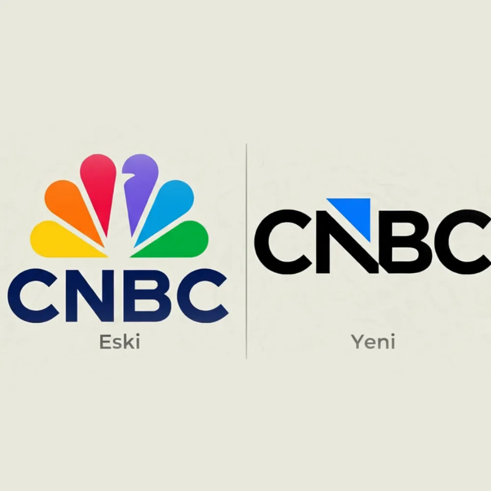 CNBC eski ve yeni logosu bir arada.